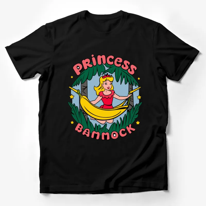 Princess Banana Hammock T-Shirt, Funny Cartoon Graphic Tee, Casual Beach Style Top, Gift for Her Male T-Shirt