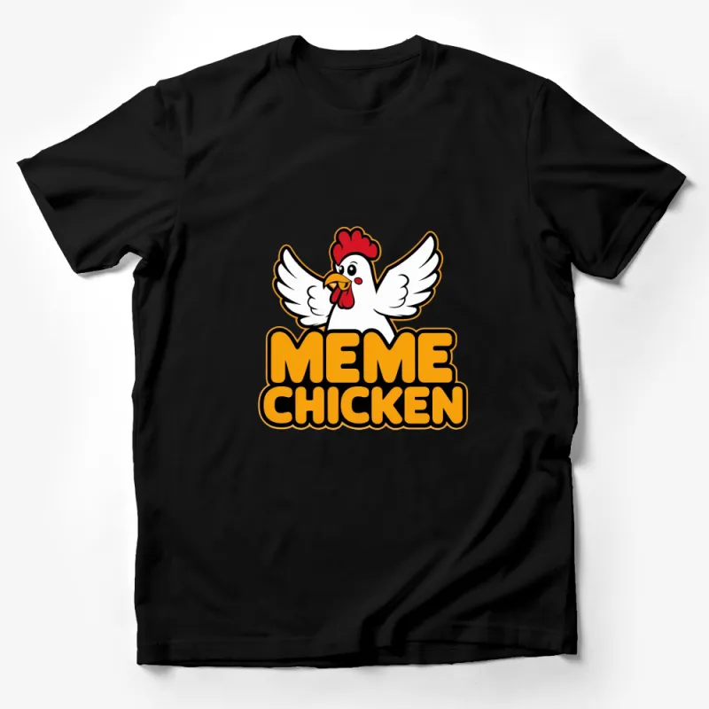 Meme Chicken T-Shirt, Funny Cartoon Chicken Graphic Tee, Casual Unisex Cotton Shirt Male T-Shirt