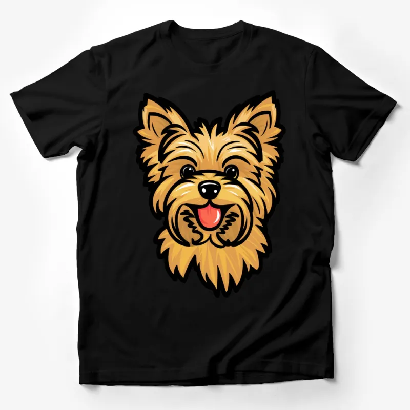 Cute Yorkie Dog T-Shirt, Colorful Yorkshire Terrier Graphic Tee, Unisex Dog Lover Apparel Male T-Shirt