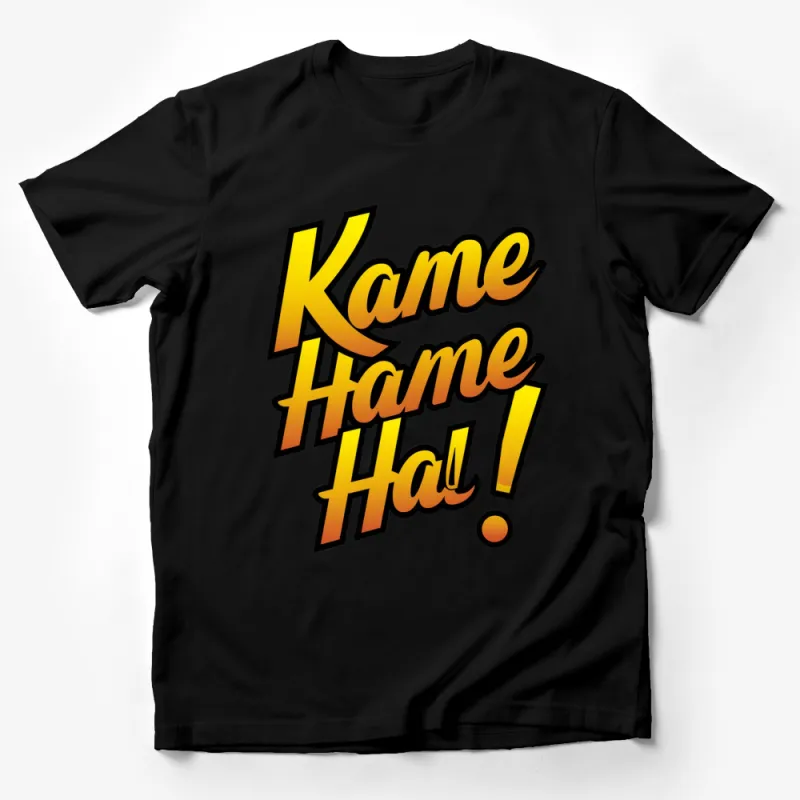 Kame Hame Ha Comic Style T-Shirt, Manga Inspired Graphic Tee, Bold Yellow and Black Design Male T-Shirt