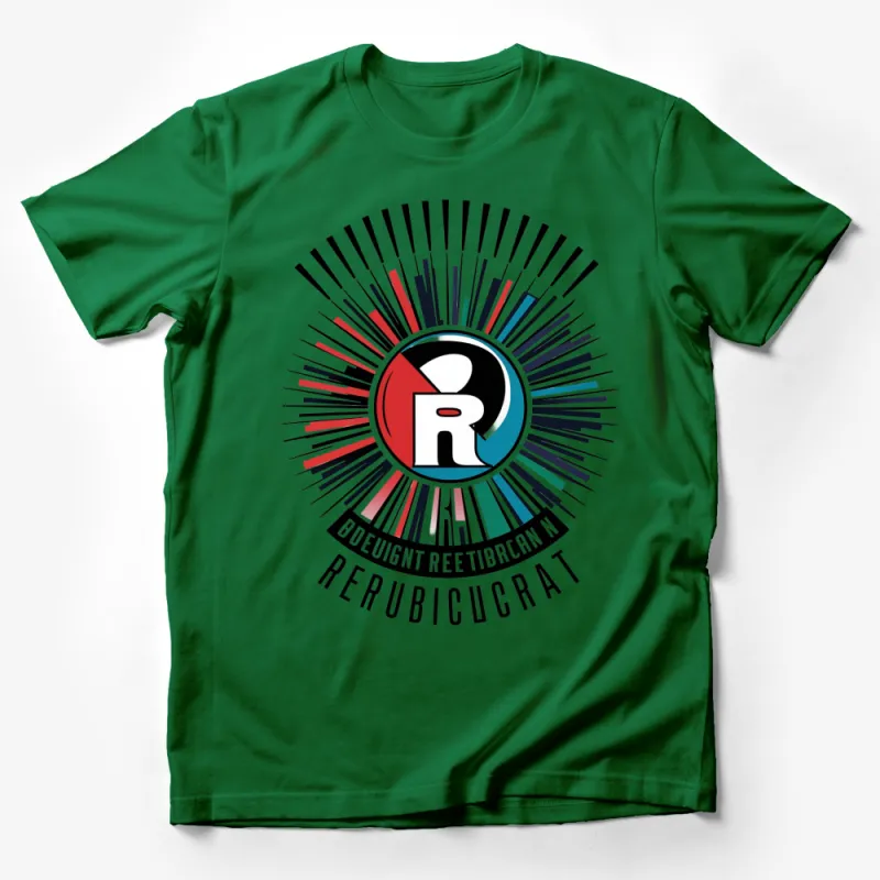 Retro Republicrat Graphic T-Shirt, Bold Political Sunburst Design, Unisex Tee Male T-Shirt