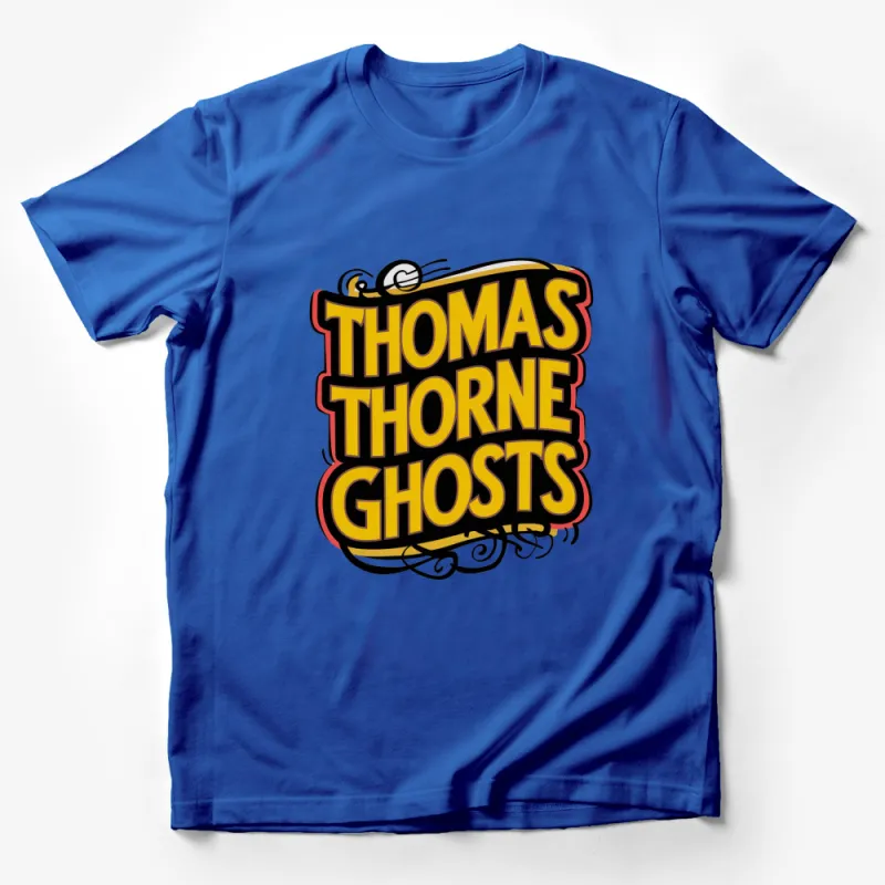 Thomas Thorne Ghosts Bold Lettering Vintage Style Graphic T-Shirt, Unique Retro Design Tee Male T-Shirt