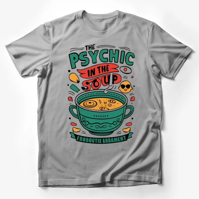 The Psychic in the Soup T-Shirt, Cool Retro Graphic Tee, Fun Unique Novelty Shirt Male T-Shirt