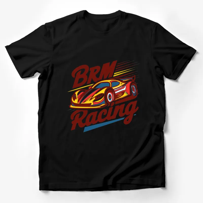 BRM Racing Graphic T-Shirt, Colorful Race Car Print, Men's Fashion Tee Male T-Shirt