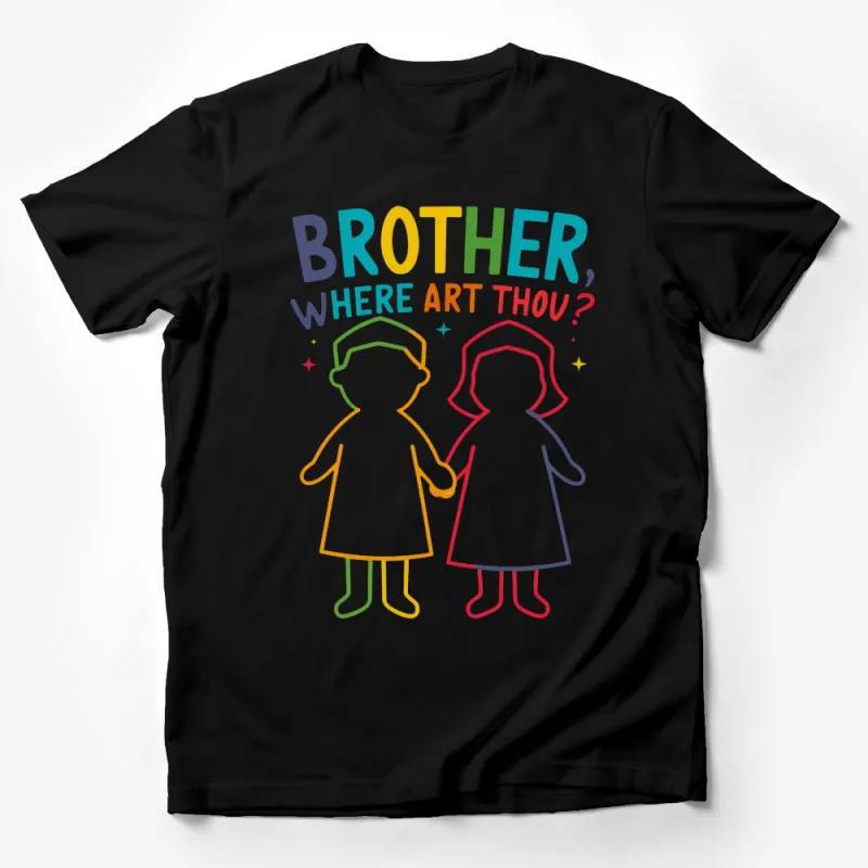 Brother Where Art Thou T-Shirt, Cute Sibling Quote Tee, Colorful Kids' Shirt Male T-Shirt