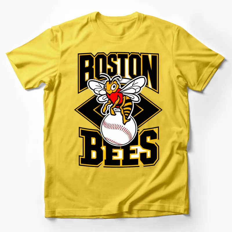 Boston Bees Baseball Graphic T-Shirt, Vintage Sports Tee, Retro Bee Design, Unisex Apparel Male T-Shirt