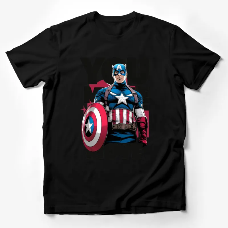 Captain America T-Shirt, Patriotic Superhero Tee, Bold Graphic You Move Design, Unisex Male T-Shirt