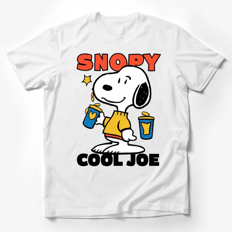 Cartoon Dog Graphic T-Shirt, Classic Cool Joe, Retro Comic Print, Kids and Adult Sizes Male T-Shirt