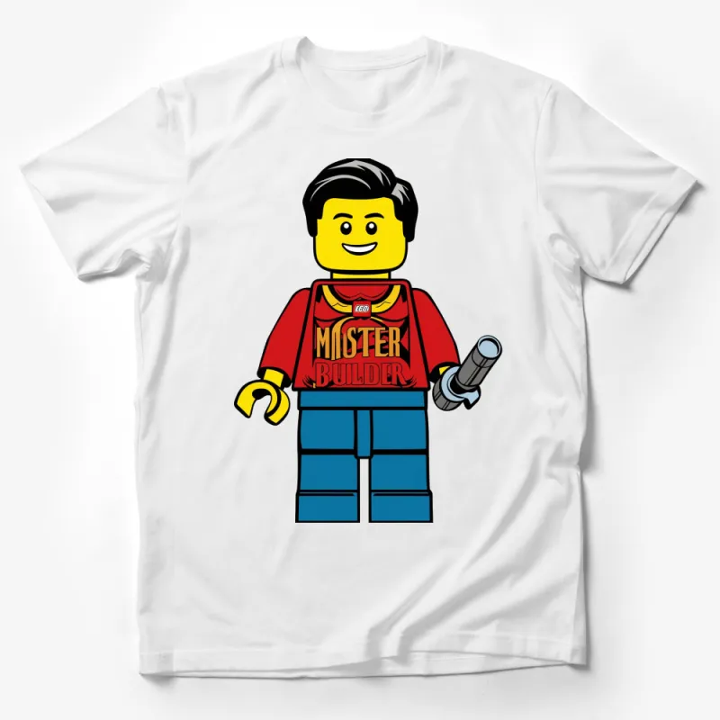 Lego-Inspired Master Builder T-Shirt, Fun Kids and Adult Toy Graphic Tee, Colorful Cartoon Character Shirt Male T-Shirt