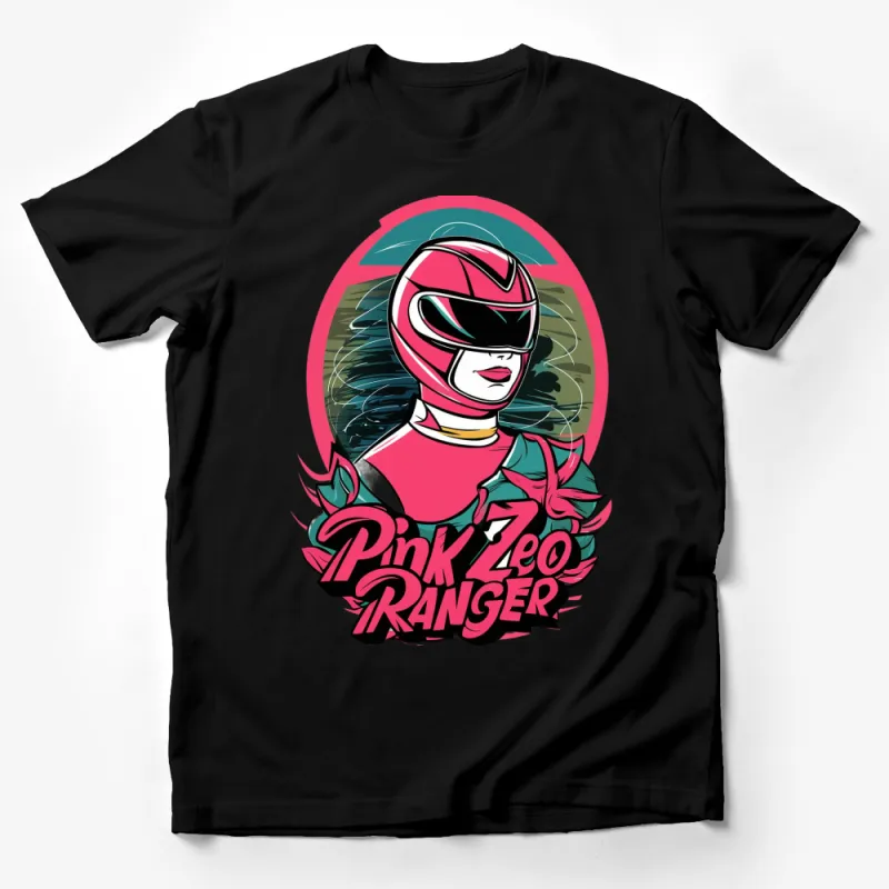 Pink Zeo Ranger T-Shirt, Vintage Power Hero Design, Stylish Retro Graphic Tee Male T-Shirt