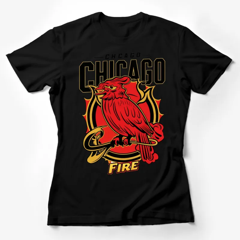 Chicago Fire Red Griffin Graphic T-Shirt, Bold Emblem Design, Unisex Casual Wear Female T-Shirt