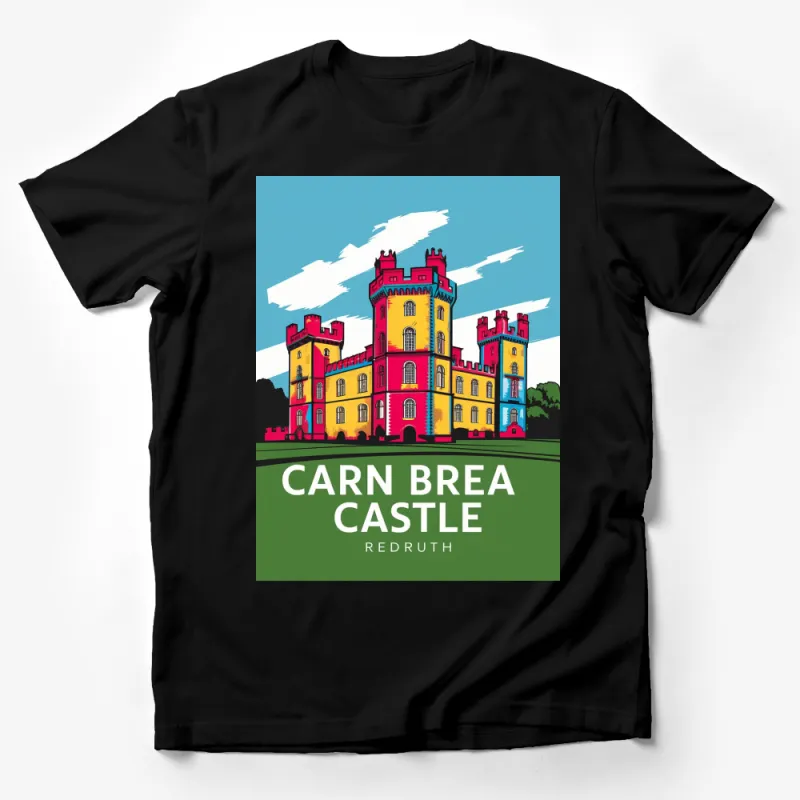 Carn Brea Castle Redruth Graphic T-Shirt, Colorful Castle Design Tee, Vibrant Travel Souvenir Shirt Male T-Shirt