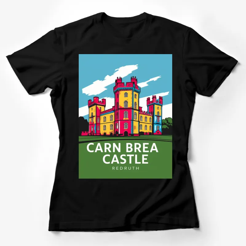 Carn Brea Castle Redruth Graphic T-Shirt, Colorful Castle Design Tee, Vibrant Travel Souvenir Shirt Female T-Shirt