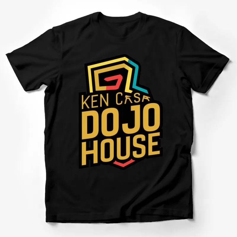 Ken Casa Dojo House Bold Graphic T-Shirt, Retro Martial Arts Designed Tee, Colorful Modern Shirt Male T-Shirt