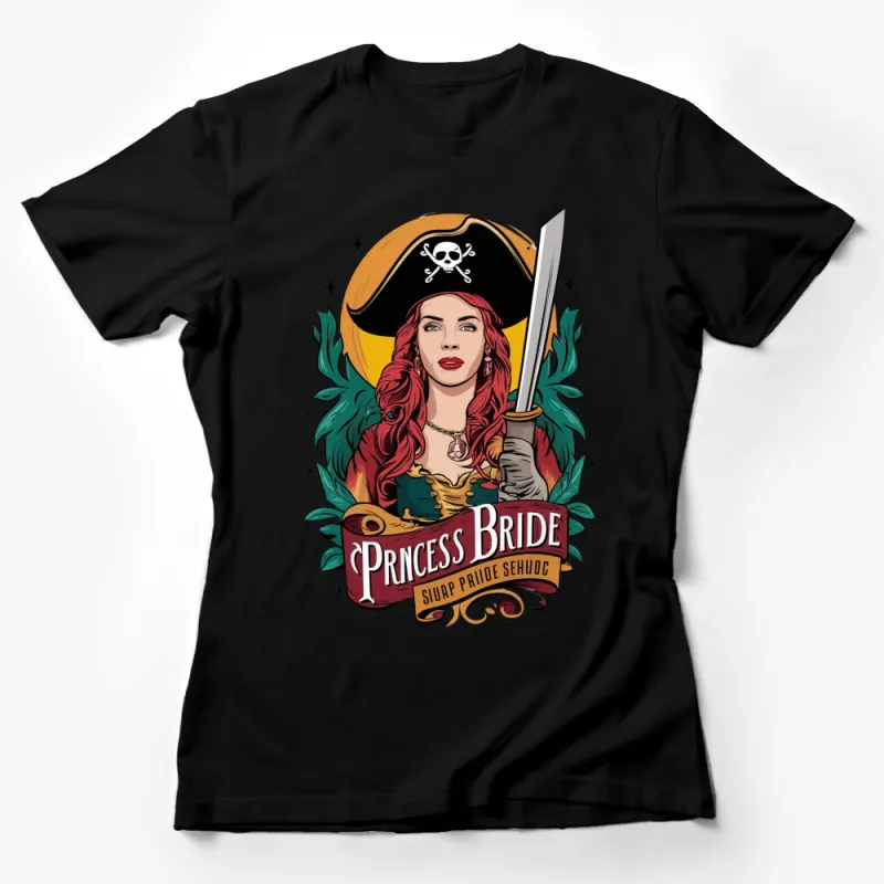 Princess Bride Pirate Graphic Tee, Women's Redhead Pirate T-Shirt, Vintage Style Swashbuckler Apparel Female T-Shirt