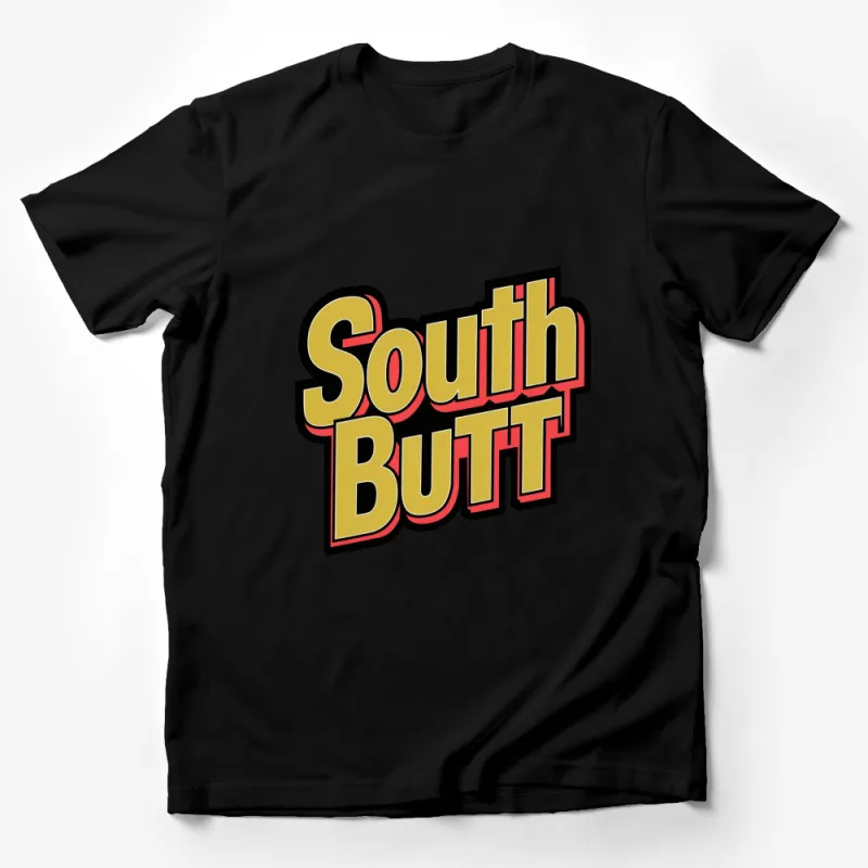 South Butt Parody Logo T-Shirt, Funny Novelty Graphic Tee, Unisex Casual Wear Male T-Shirt