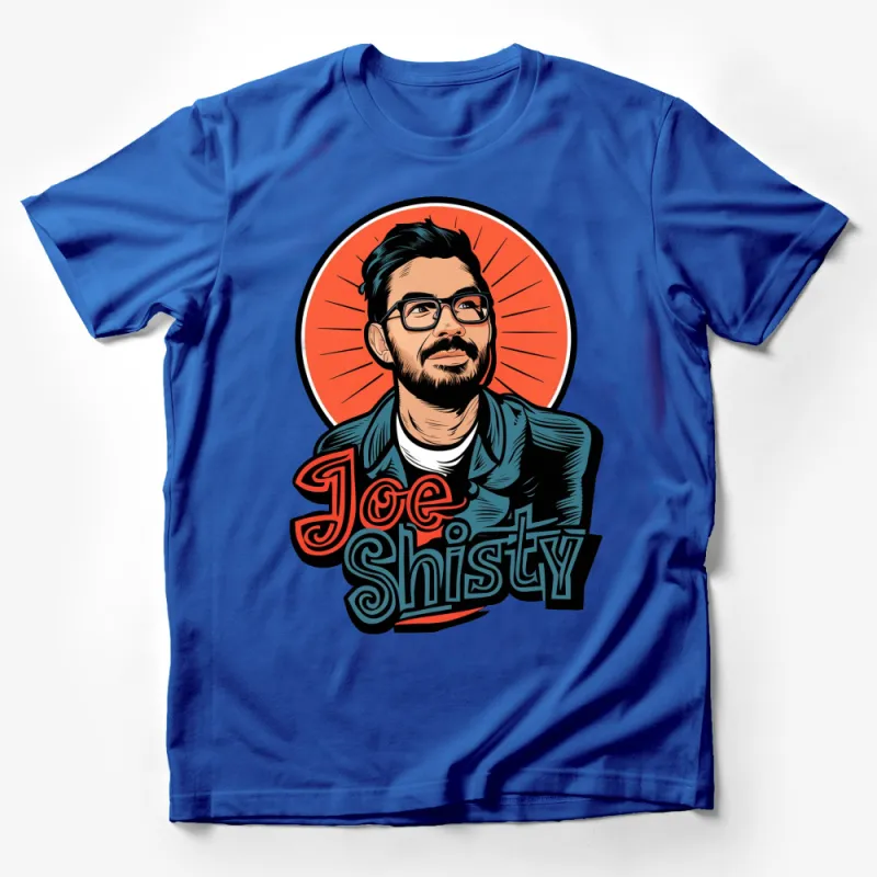 Vintage Style Joe Shisty Illustration T-Shirt, Retro Comic Graphic Tee, Hipster Portrait Shirt, Cool Men's Apparel Male T-Shirt