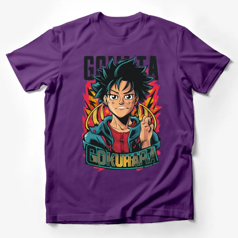 Anime Style Gokuhara T-Shirt, Fashionable Graphic Tee for Fans, Colorful Urban Style Male T-Shirt