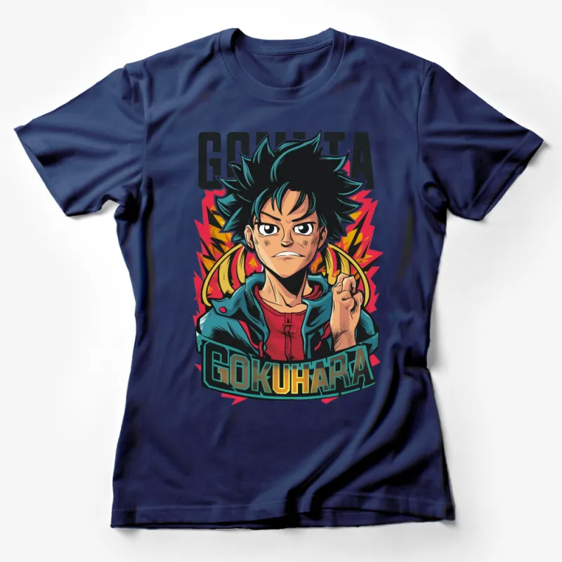 Anime Style Gokuhara T-Shirt, Fashionable Graphic Tee for Fans, Colorful Urban Style Female T-Shirt