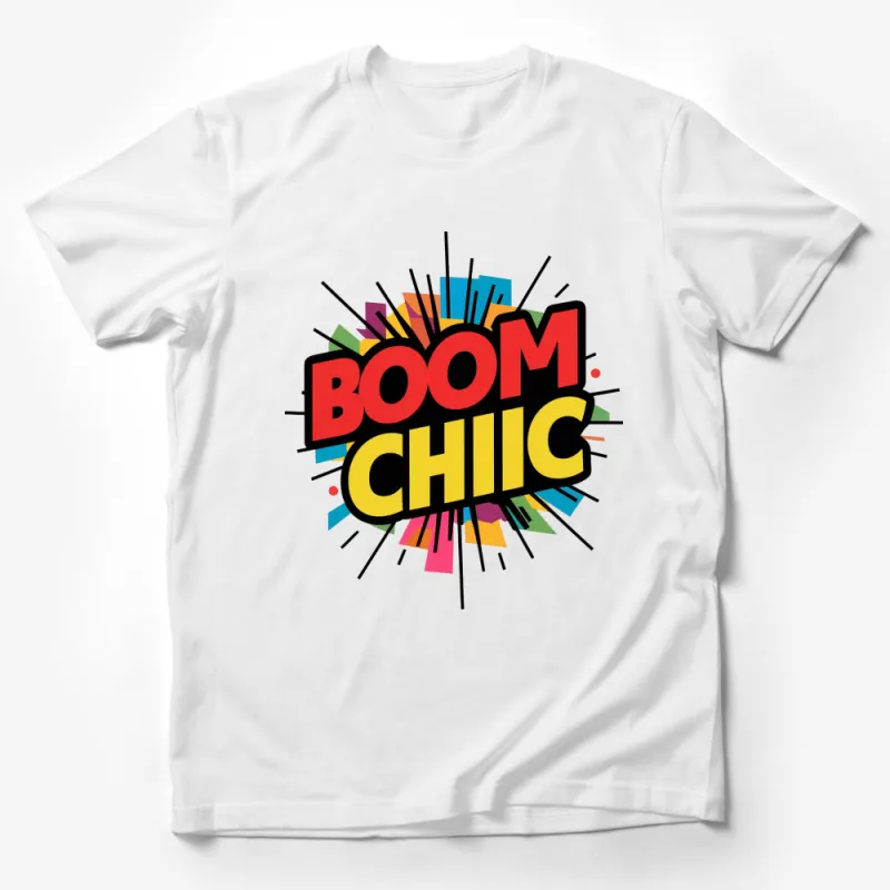 Boom Chic Colorful Explosion Cartoon Graphic Tee, Funky Urban Style Unisex T-Shirt Male T-Shirt