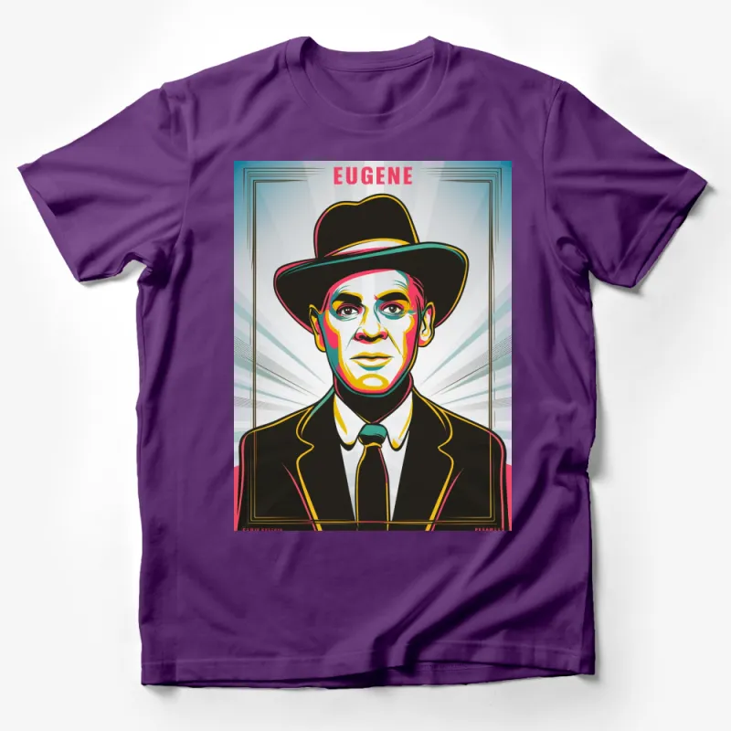 Retro Pop Art Eugene Poster T-Shirt, Colorful Vintage Style Graphic Tee for Men and Women Male T-Shirt