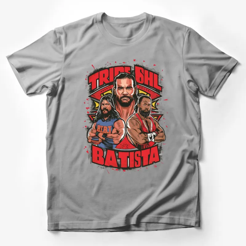 Wrestling Legends Graphic T-Shirt, Triple SHL Team Batista Design, Cool Fan Art Tee Male T-Shirt