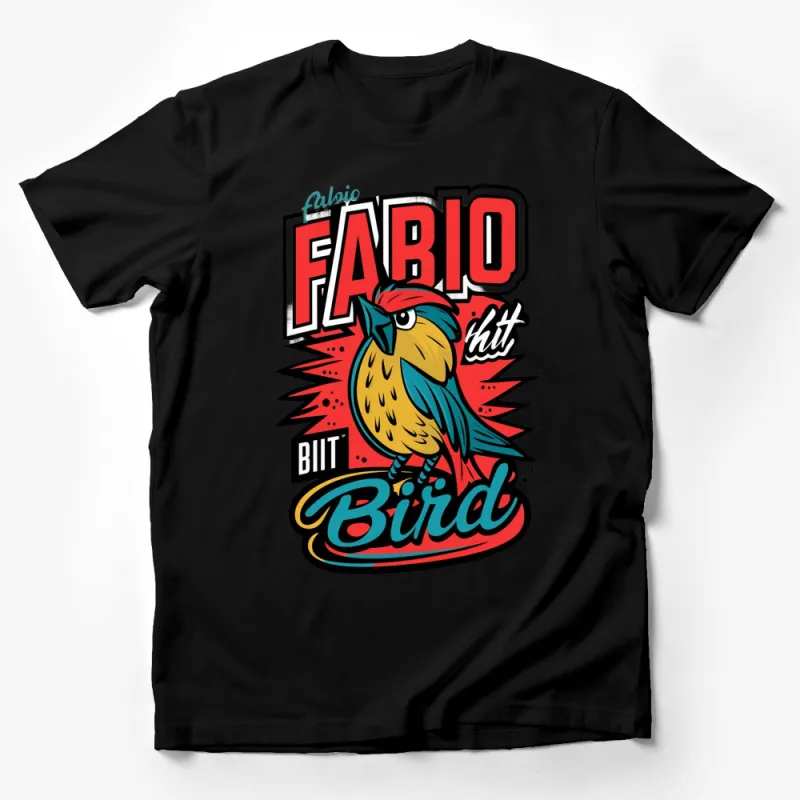 Funky Fabio Bird Graphic T-Shirt, Colorful Pop Art Style, Casual Streetwear, Vibrant Unisex Tee Male T-Shirt