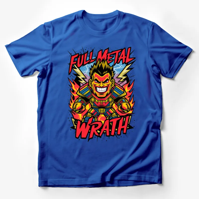 Full Metal Wrath Anime Inspired T-Shirt, Vibrant Manga Character Tee, Unisex Graphic Shirt Male T-Shirt