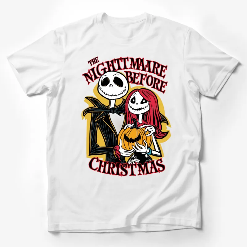 The Nightmare Before Christmas T-Shirt, Jack and Sally Pumpkin Graphic Tee, Halloween and Christmas Casual Top Male T-Shirt