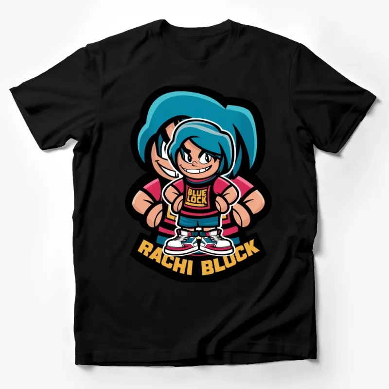 Blue Lock Rachi Block Graphic Tee, Anime Inspired Shirt, Bold Colorful T-Shirt, Unisex Casual Wear Male T-Shirt