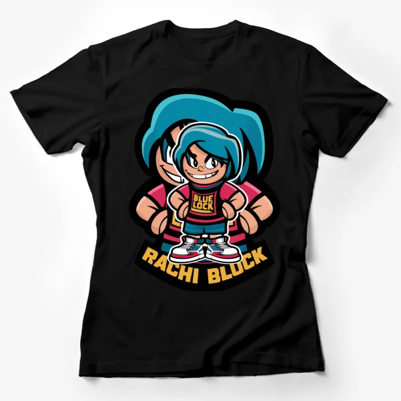 Blue Lock Rachi Block Graphic Tee, Anime Inspired Shirt, Bold Colorful T-Shirt, Unisex Casual Wear Female T-Shirt