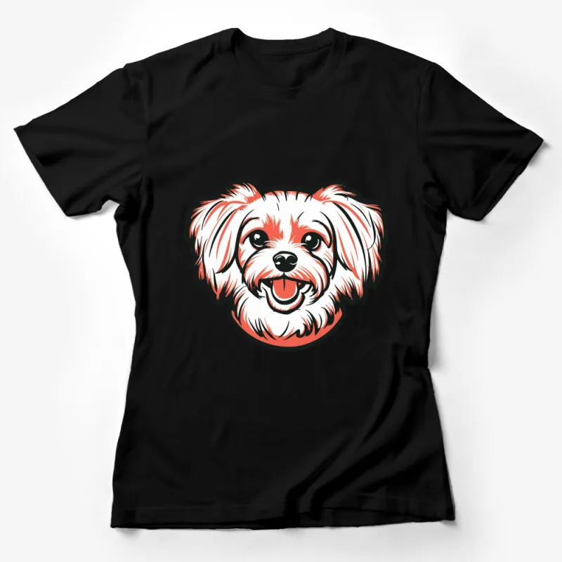 Cute Maltese Dog Face T-Shirt, Playful Puppy Graphic Tee, Unique Pet Lover Gift, Unisex Shirt Design Female T-Shirt