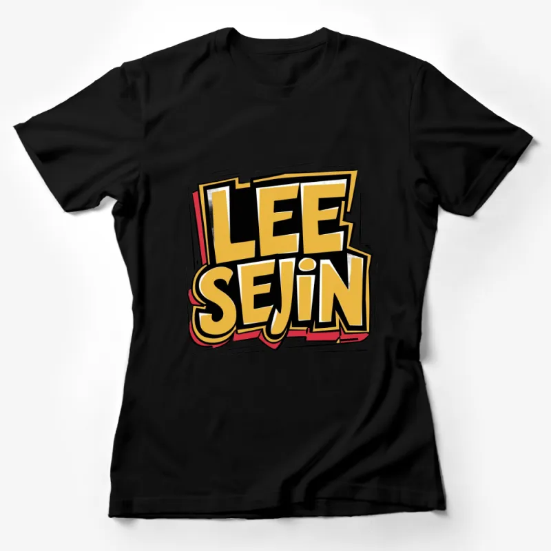 Lee Sejin Retro Style Bold Text Graphic T-Shirt, Vintage 90s Inspired Fashion Top, Unisex Female T-Shirt