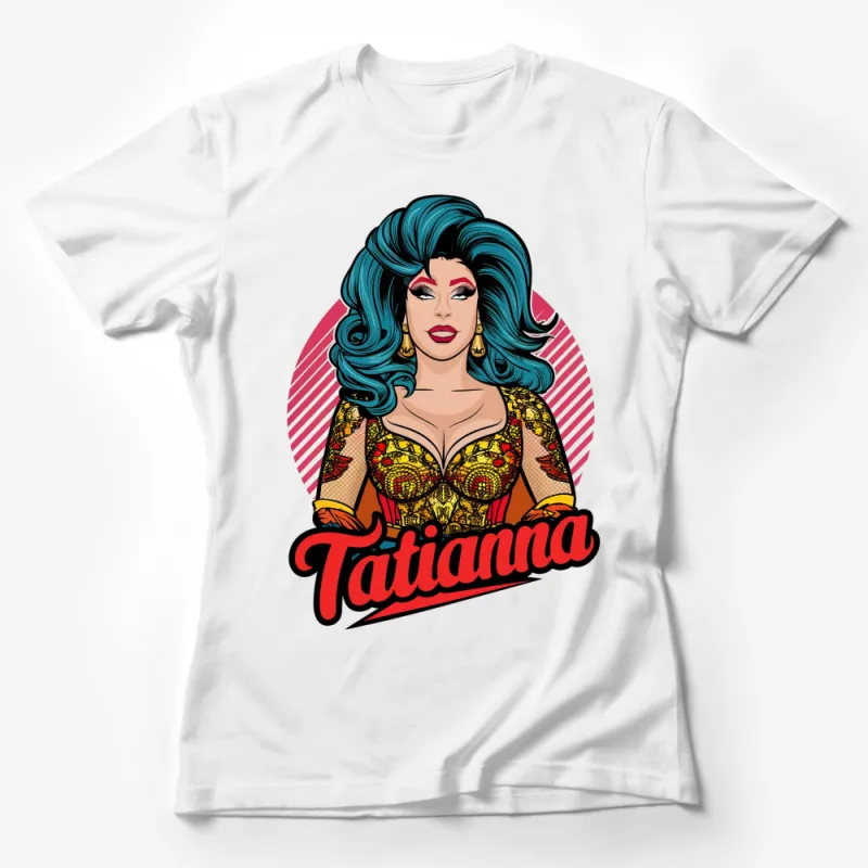 Vintage Style Pin-Up Girl T-Shirt, Retro Pop Art, Bold Graphic Tee, Unique Fashion Top Female T-Shirt