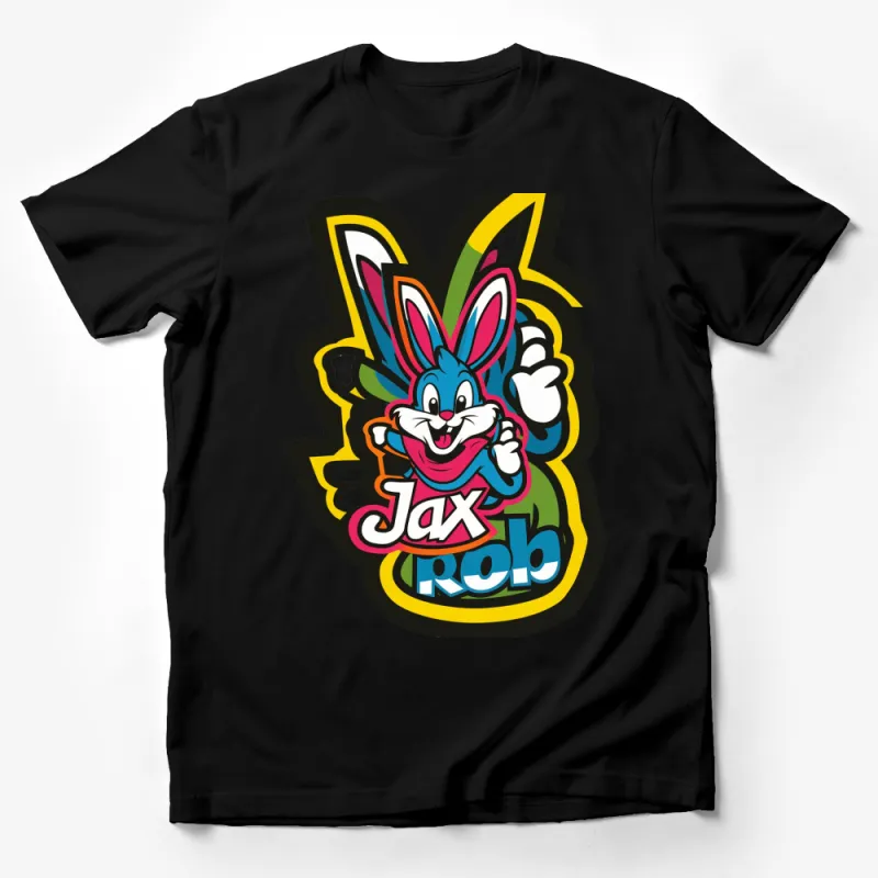 Colorful Cartoon Bunny Jax Rob Graphic T-Shirt, Unisex Casual Tee, Vibrant Character Shirt Male T-Shirt