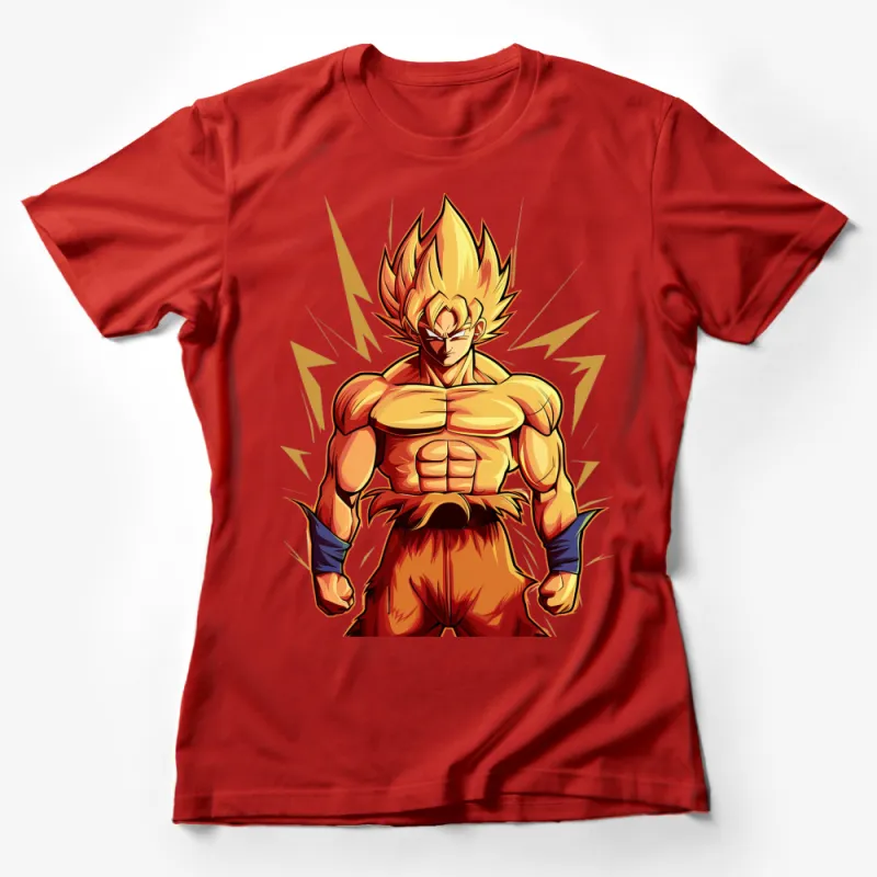 Super Saiyan Warrior Anime T-Shirt, Vibrant Graphic Print, Unisex Manga Style Tee Female T-Shirt