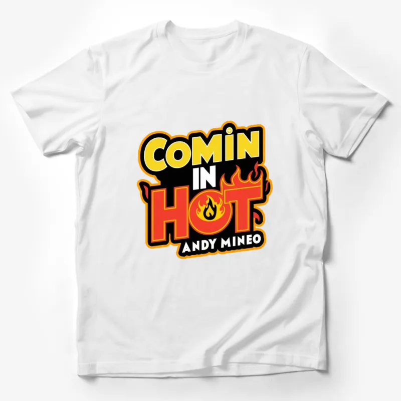 Andy Mineo Comin In Hot T-Shirt, Flame Graphic, Hip Hop Music Tee, Unisex Apparel Male T-Shirt