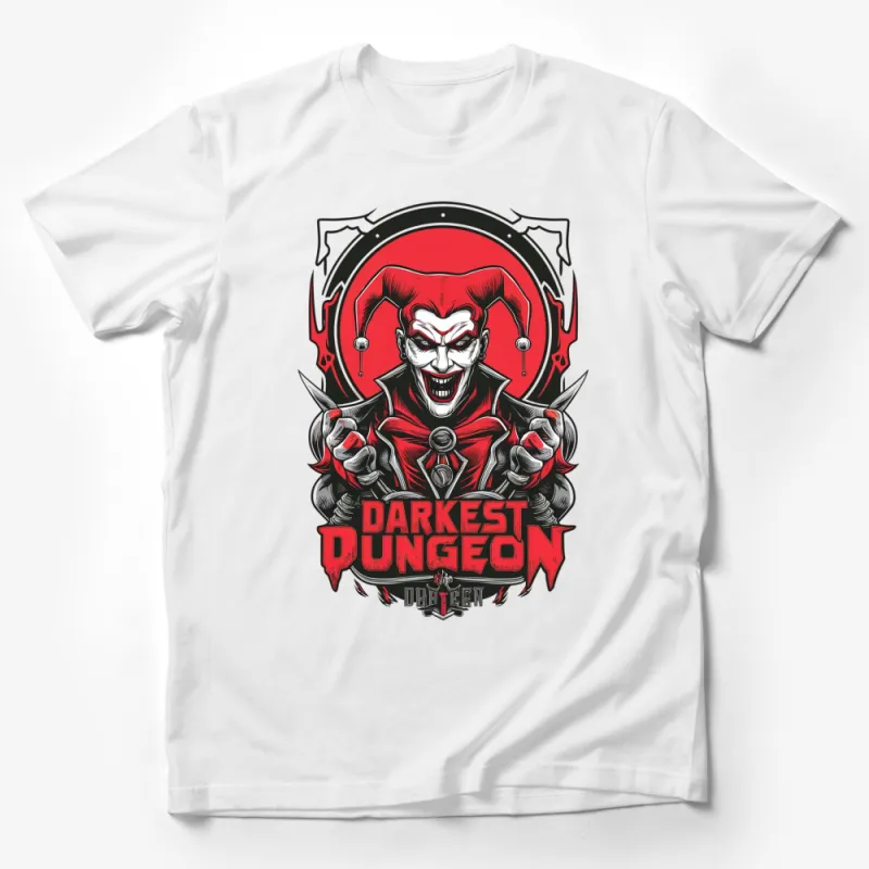 Darkest Dungeon Villain T-Shirt, Bold Red and Black Graphic Tee, Gaming Apparel, Unique Fantasy Gift Male T-Shirt