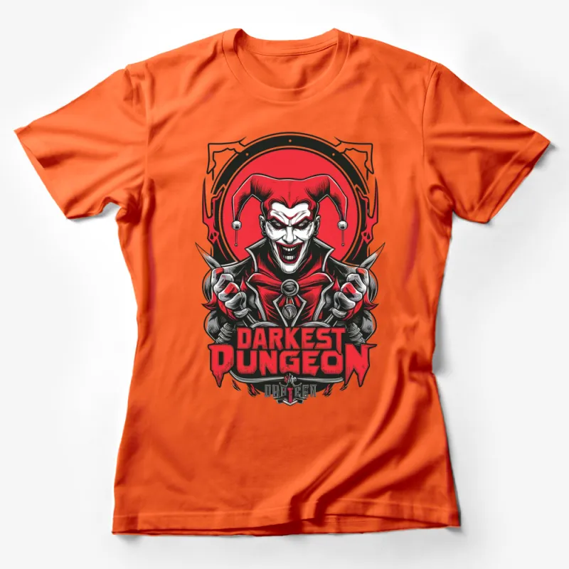 Darkest Dungeon Villain T-Shirt, Bold Red and Black Graphic Tee, Gaming Apparel, Unique Fantasy Gift Female T-Shirt