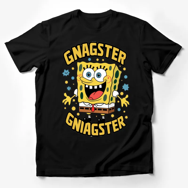 Cartoon Sponge Character Fun T-Shirt, Colorful Graphic Tee for All Ages, Unique Gift Idea Male T-Shirt