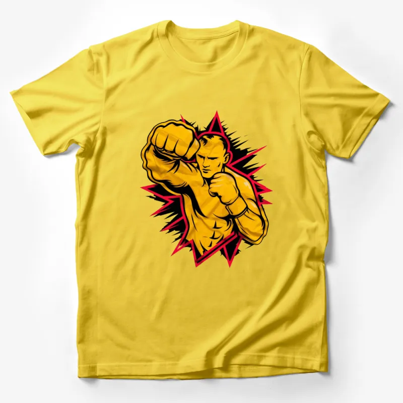 Vintage Superhero T-Shirt, Bold Punch Design, Classic Comic Art Tee, Unique Graphic Shirt Male T-Shirt