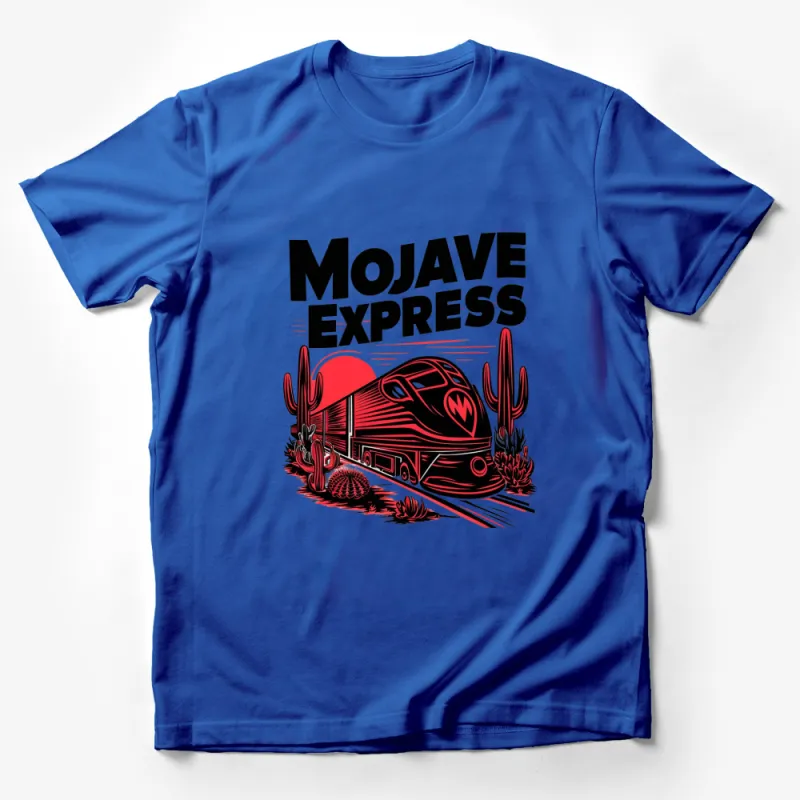 Mojave Express Vintage Train T-Shirt, Retro Railway Sunset Graphic Tee, Unisex Desert Cactus Shirt Male T-Shirt