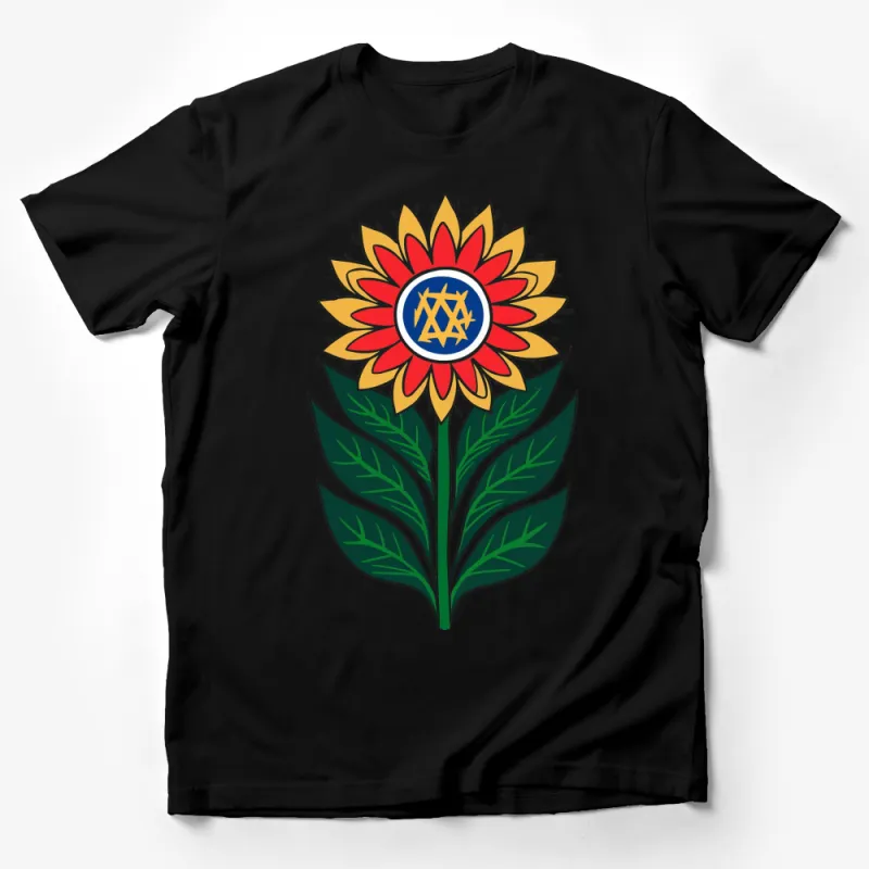 Colorful Mandala Flower T-Shirt, Spiritual Symbol Unisex Tee, Yoga Wear, Meditation Clothing, Gift Idea Male T-Shirt