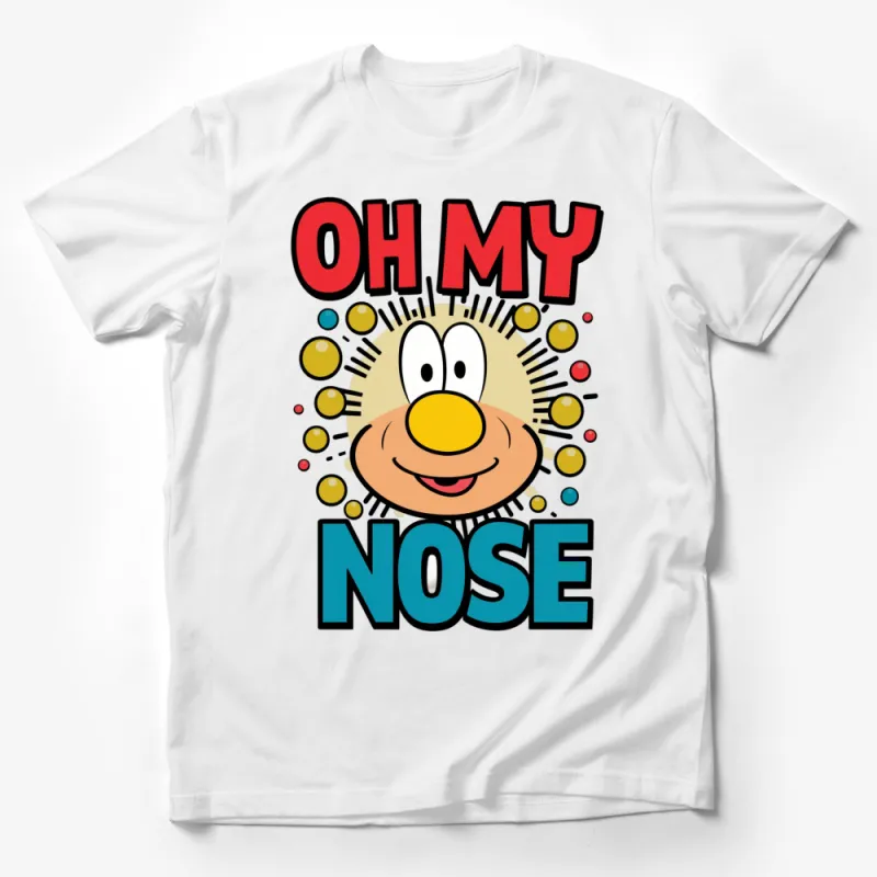 Oh My Nose Retro Comic Style T-Shirt, Funny Graphic Tee, Cartoon Saying Casual Shirt Male T-Shirt