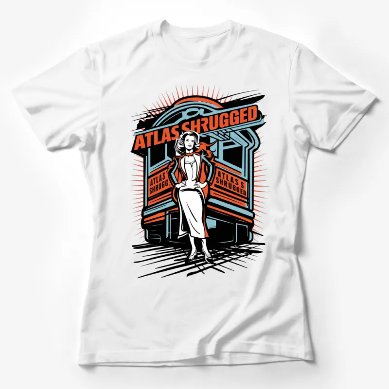 Atlas Shrugged T-Shirt, Vintage Train and Woman Design, Unique Literary Graphic Tee Female T-Shirt