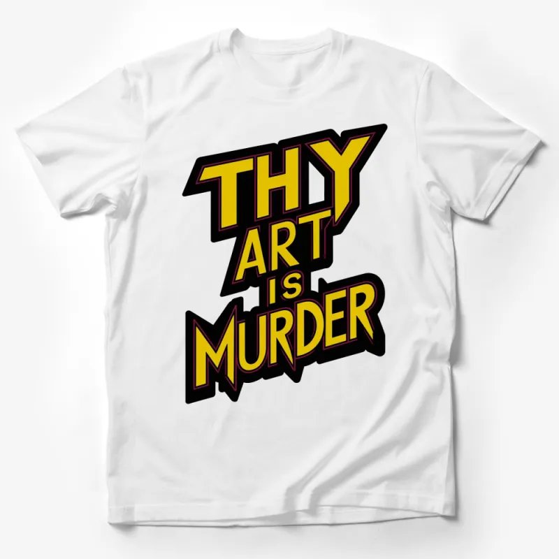 Thy Art is Murder Band Logo T-Shirt, Bold Yellow and Black Graphic Tee, Unisex Metal Music Shirt Male T-Shirt