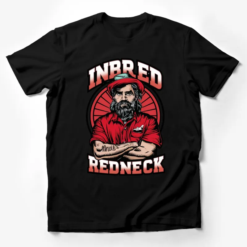 Bold Graphic Redneck Tee, Vintage Style Inbred Redneck, Cool Retro Design T-Shirt Male T-Shirt