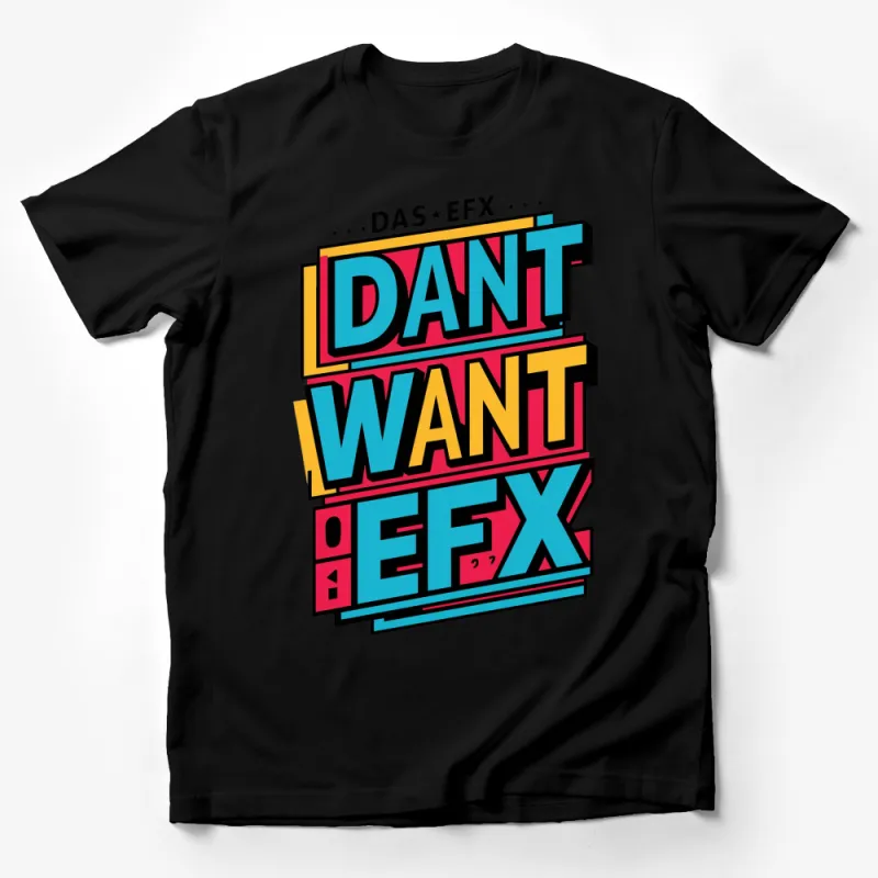 Retro DAS EFX Hip Hop T-Shirt, Bold Colorful Text Design, Unisex Urban Tee Male T-Shirt