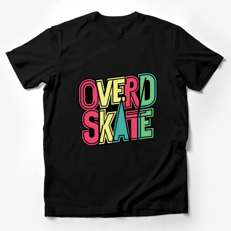 Retro Overdskate T-Shirt, Colorful Skateboarding Tee, Vintage Style Skater Shirt, Unisex Skate Gift Male T-Shirt