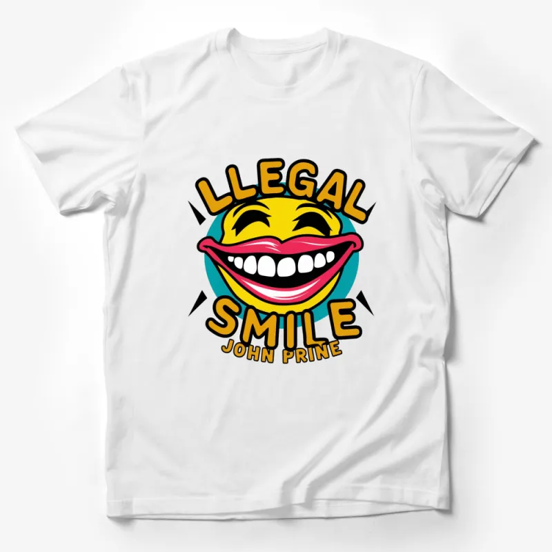 Vintage John Prine Illegal Smile T-Shirt, Retro Style Graphic Tee, Music Fan Apparel Male T-Shirt